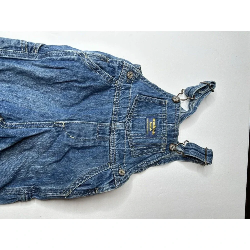 Osh Kosh Vest back denim bib overalls 12 months pants y2k
